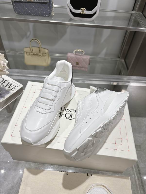 Alexander McQueen Style Runner Sneaker - White & Metallic Silver - Image 4