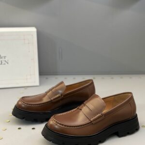 Alexander McQueen Wander Penny Loafer Leather Cedar