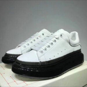 Alexander McQueen White/Black Transparent Sole Sneakers