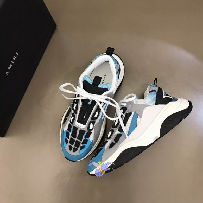 Amiri Bone Runner Light Blue Grey Black Sneaker - Image 3