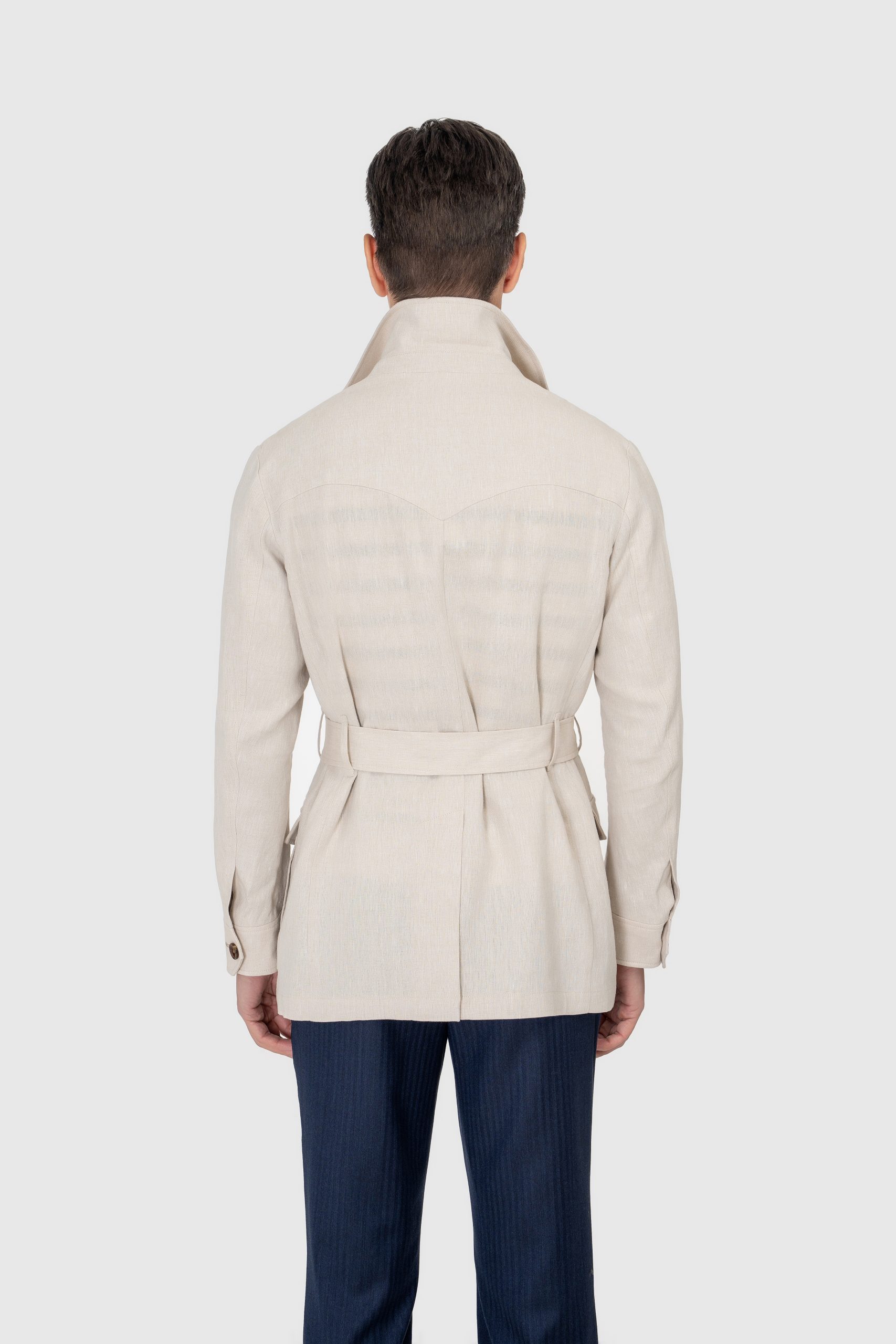 Beige Cotton Safari Jacket - Image 3