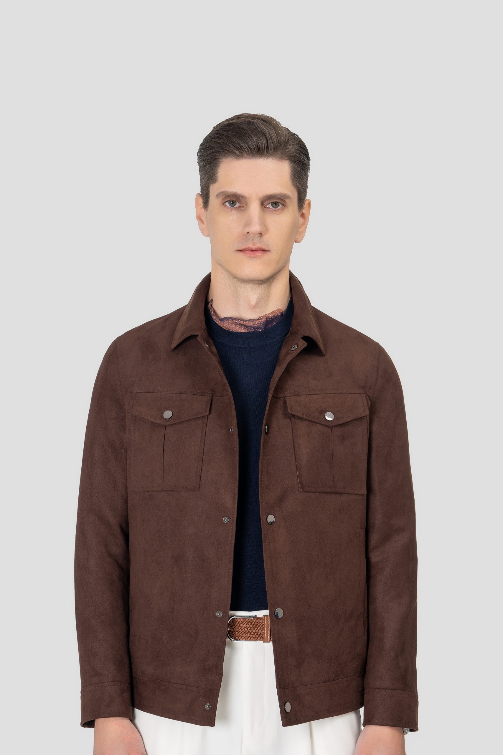 Brown Suede Safari Jacket