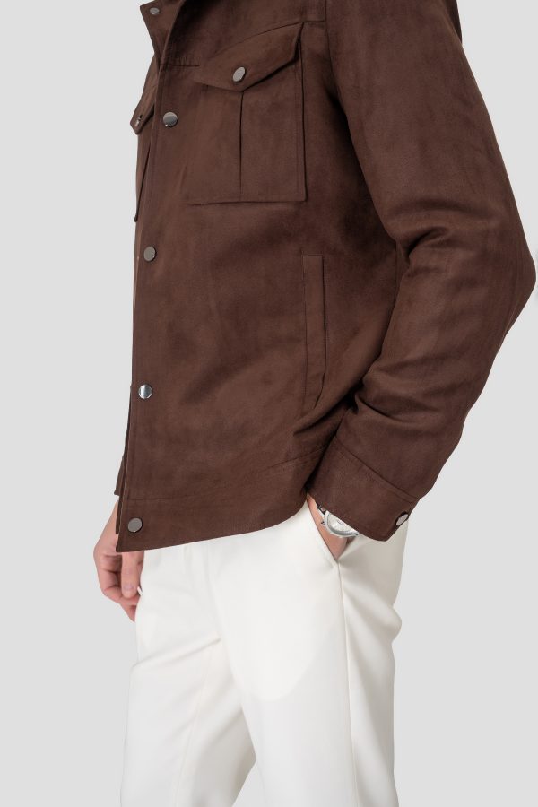 Brown Suede Safari Jacket - Image 4
