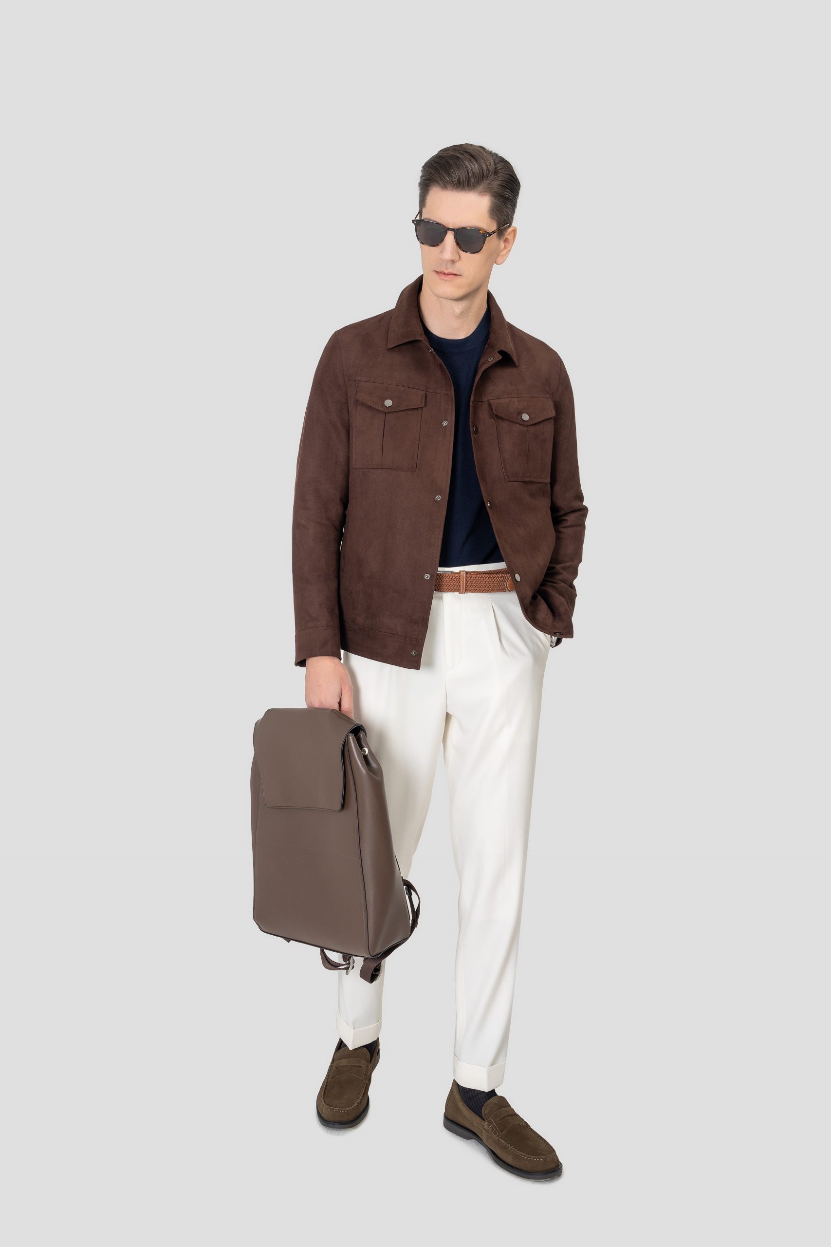 Brown Suede Safari Jacket - Image 3