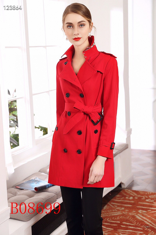 Classic Double-Breasted Trench Coat - Vibrant Red. - Image 5