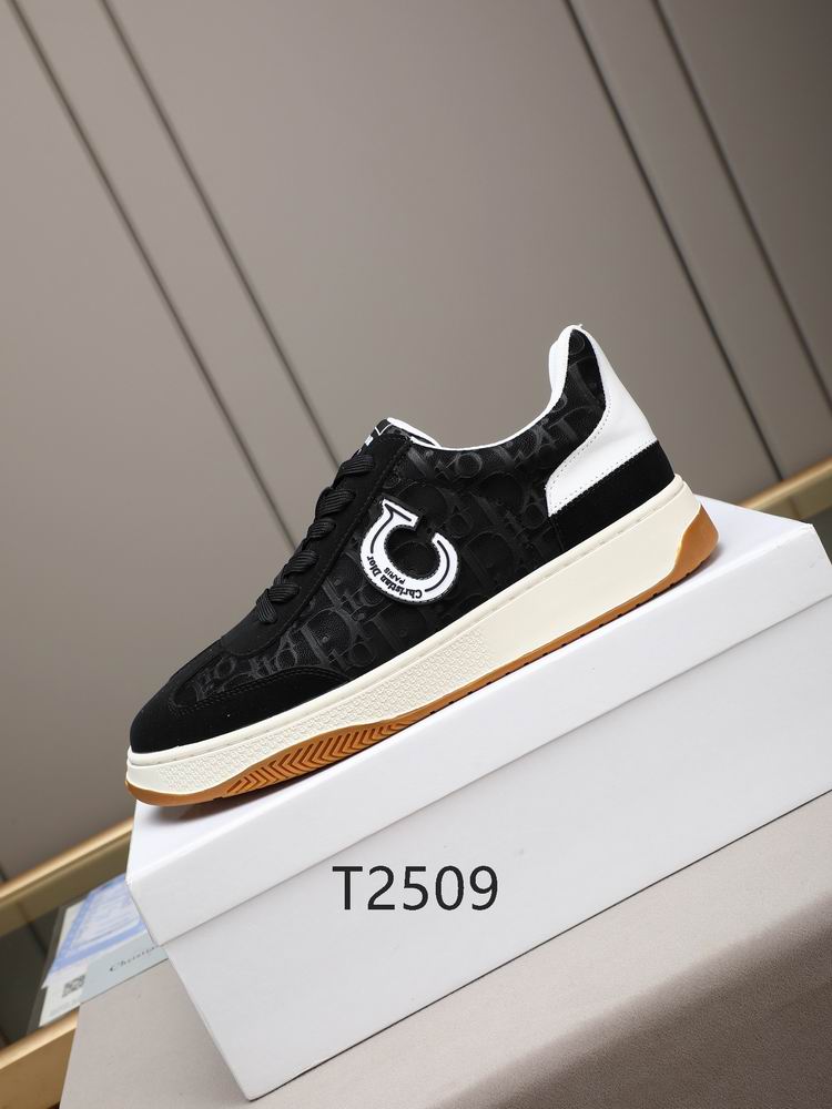 Side view of the DIOR B-series Sneaker in black suede and Oblique canvas with a large white "D" logo patch and a white midsole on a gum outsole.