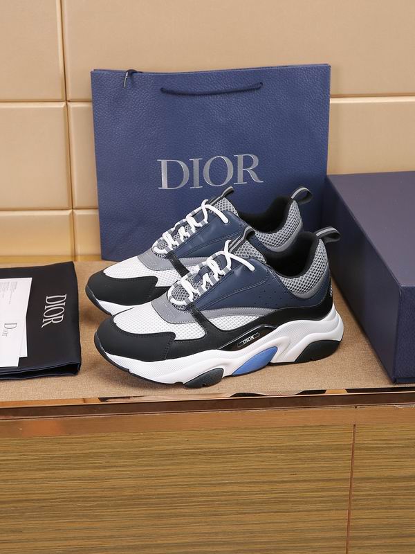 DIOR B22 Sneaker in Blue, Black, and White Mesh - Image 2
