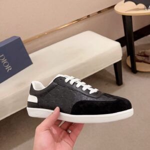 Dior B01 Sneaker in Black & White Embossed Leather