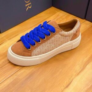 Dior B33 Low-Top Sneaker - Camel Suede and Electric Blue
