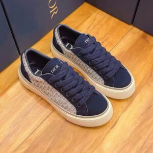pair of Dior-B33-Low-Top-Sneaker-Deep-Navy-and-Beige