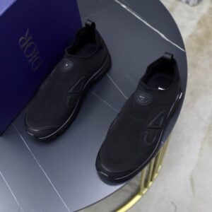 Pair of the Dior-B34-Slip-On-Sneaker-in-Black-Mesh