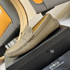 Dior Dolce & Gabbana Driving Moccasin in Taupe Grained Leather