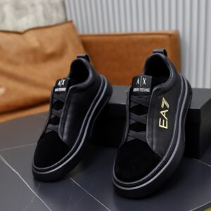 Top Down view of Ea7logo slip on Sneakers BlackGold