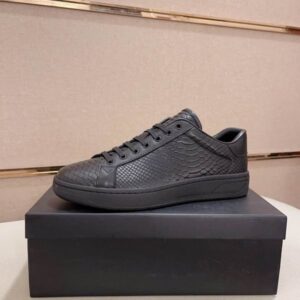 Emporio Armani EA7 Python-Effect Low-Top Black