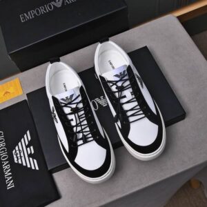 Paior of Emporio-Armani-Eagle-Logo-Sneakers-BlueWhite