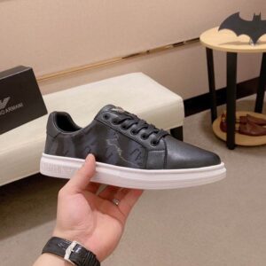 Emporio Armani Monogram Low-Top Sneakers Black/White