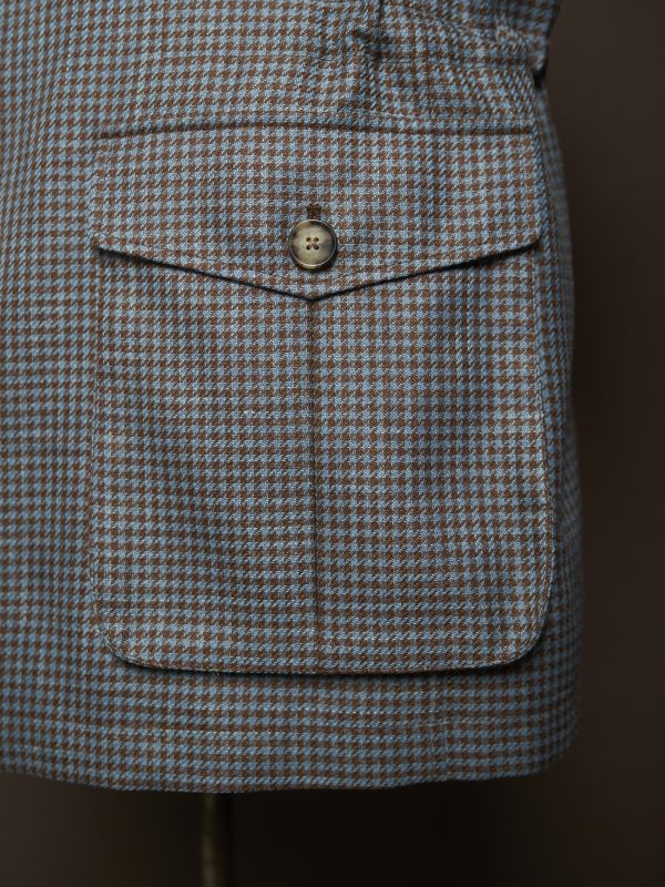 Grey Checked Wool-Cashmere Safari Jacket - Image 5