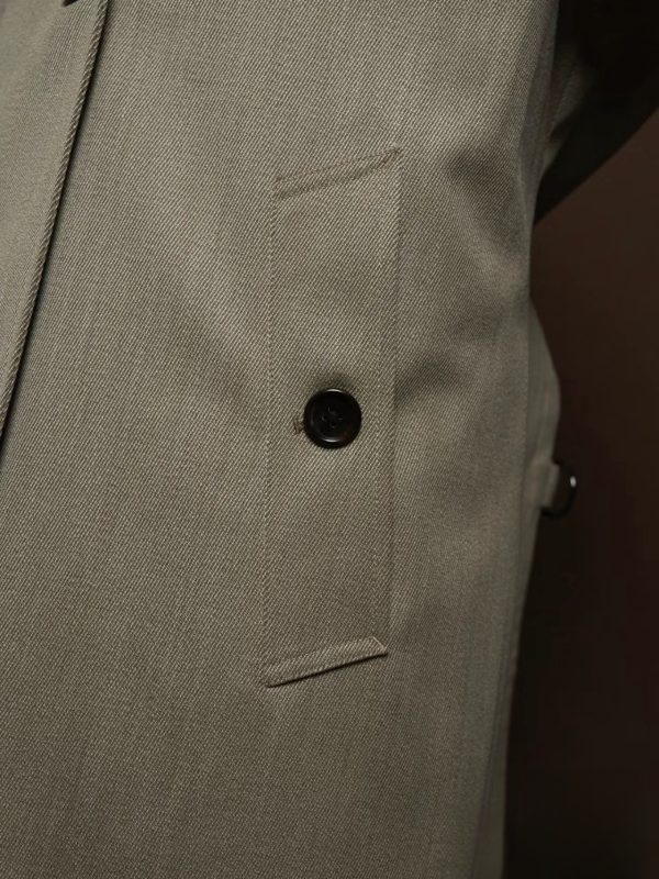 Burberry Heritage Kensington Beige Puro Wool Trench Coat. - Image 5