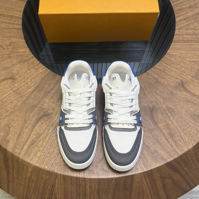 Louis Vuitton Court Trainer Sneaker White Grey Blue - Image 4