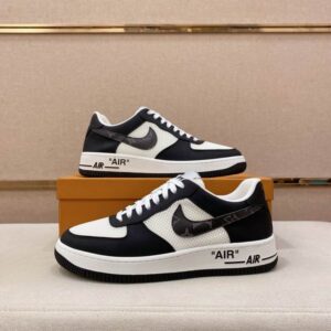 Louis Vuitton Air Force 1 Sneaker Black White Camo Swoosh