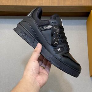 Louis Vuitton LV Trainer Sneaker Triple Black low-top view
