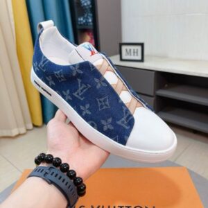 Louis Vuitton Monogram Denim Slip-On Sneaker in Washed Blue