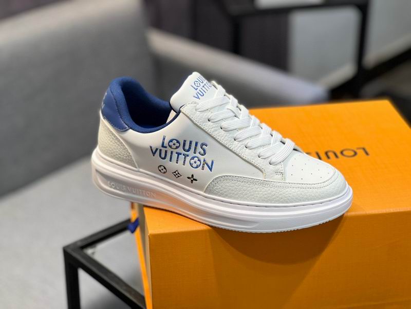 Louis Vuitton Trainer Sneaker Light Blue Denim Multi-Color Patchwork - Image 2