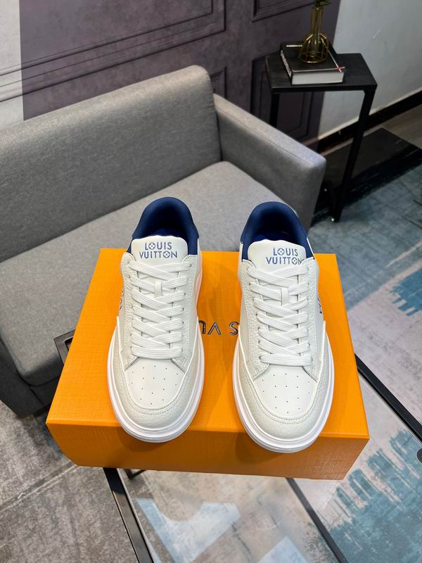 Louis Vuitton Trainer Sneaker Light Blue Denim Multi-Color Patchwork - Image 4