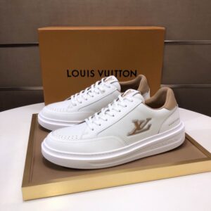 Louis-Vuitton-White-Leather-Sneaker-with-TanCamel-Accents