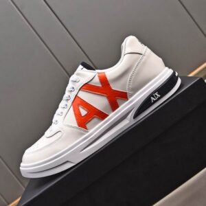 AX Low-Top Logo Sneakers White/Orange