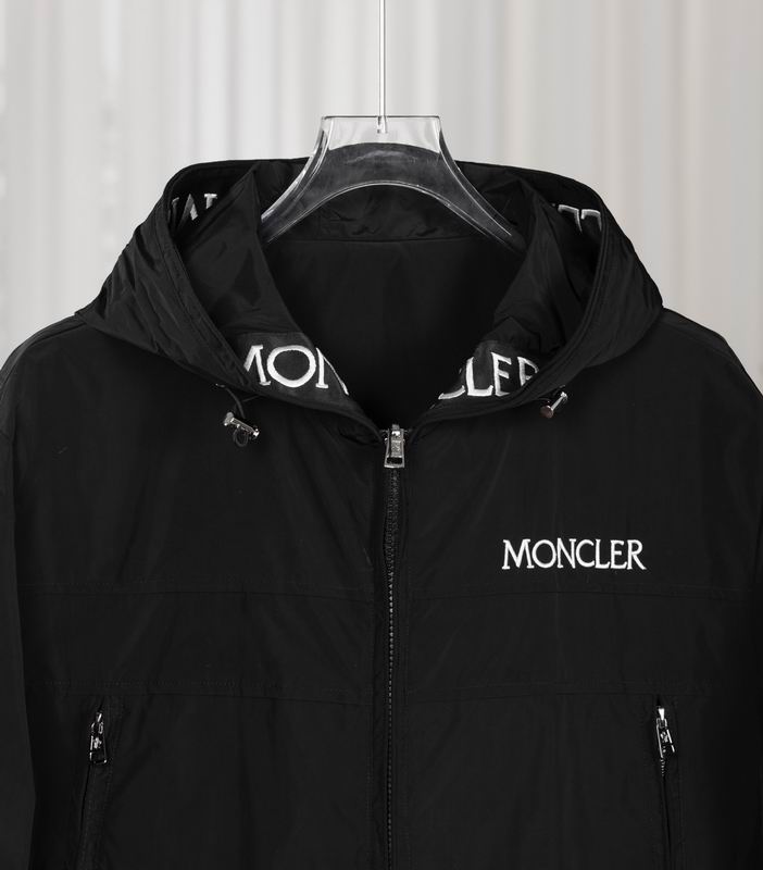 Moncler Black Logo Tape Nylon Hooded Windbreaker - Image 3