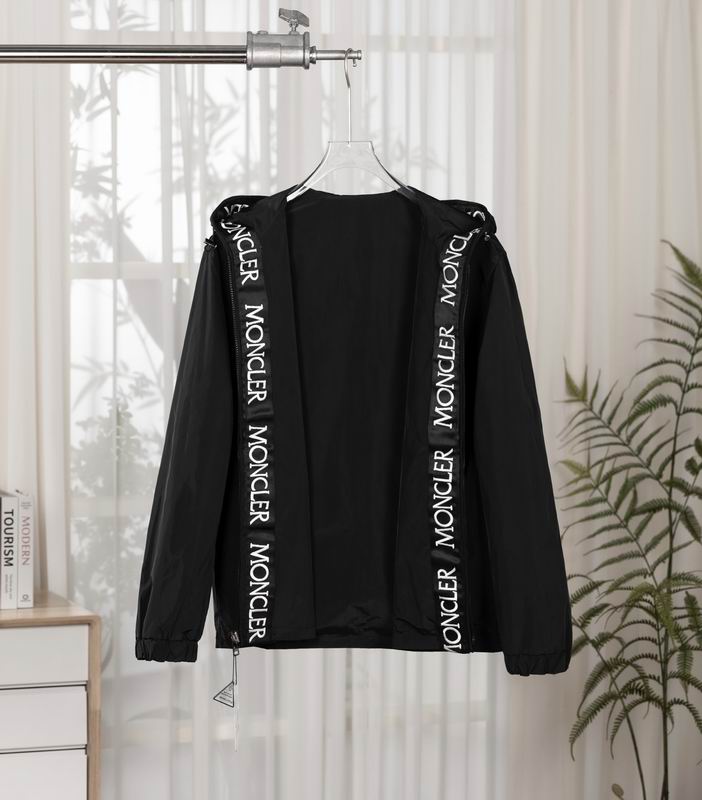 Moncler Black Logo Tape Nylon Hooded Windbreaker - Image 4