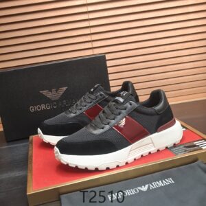 Profile view of Alexander McQueen Black and Red Crystal Oversized Sneakers featuring silver and red rhinestones