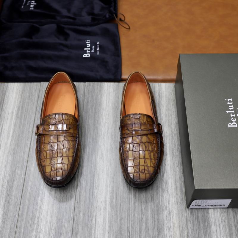Berluti Cognac Scritto Crocodile-Embossed Loafers - Image 4