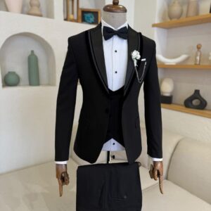 Men's Black Velvet Wedding /Valentines/PromTuxedo