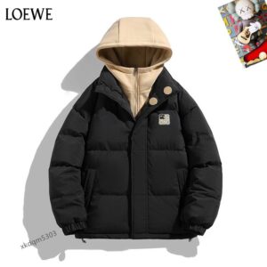 Black and Tan Hooded Puffer Jacket