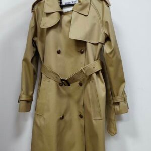Classic Beige Long Double-Breasted Trench Coat (Tortoiseshell)