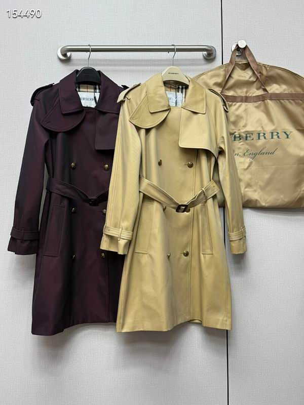 Classic Beige Long Double-Breasted Trench Coat (Tortoiseshell) - Image 2