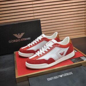 Giorgio Armani Red White Designer Sneakers