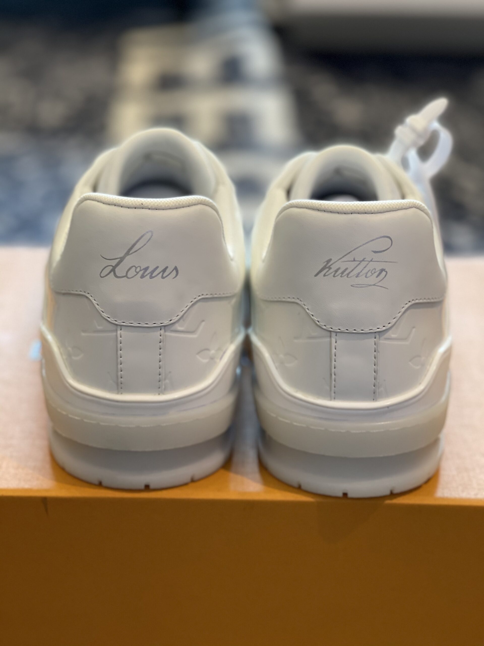 LV Trainer White Patent Sneaker - Image 2