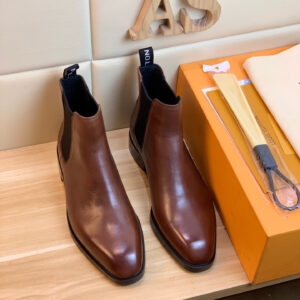 Pair of Louis-Vuitton-Brown-Chelsea-Boots