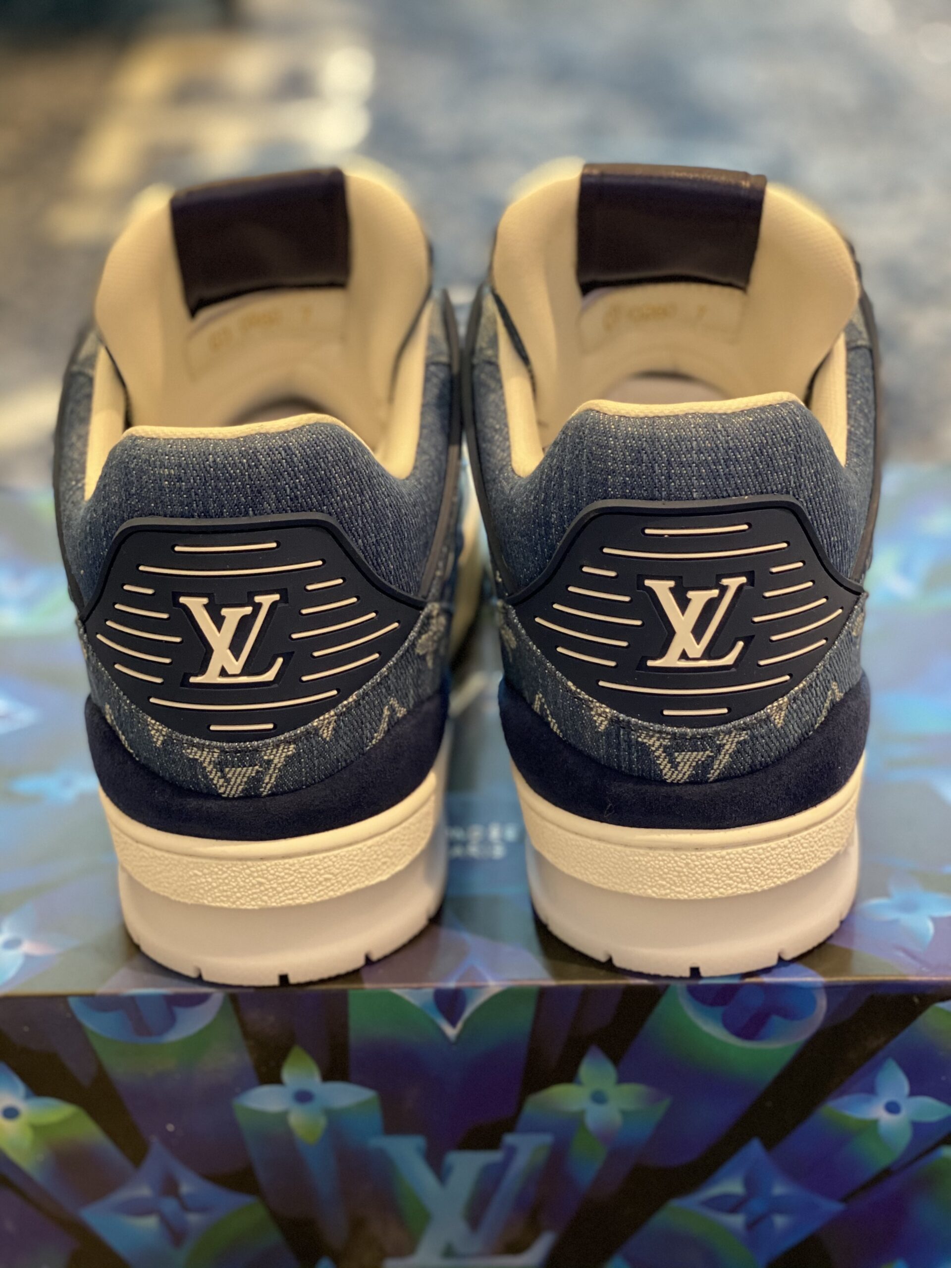Louis Vuitton LV Trainer Blue Monogram Denim - Image 6