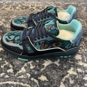 Louis-Vuitton-LV-Trainer-Strass-Sequin-Black-Turquoise-