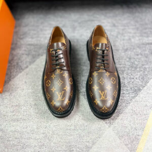 Pair of the Louis-Vuitton-Monogram-Eclipse-Canvas-Derby Shoes