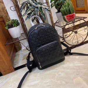 Front view of the Louis Vuitton Reverse Monogram Palm Springs Backpack showing the tan and brown inverted canvas.