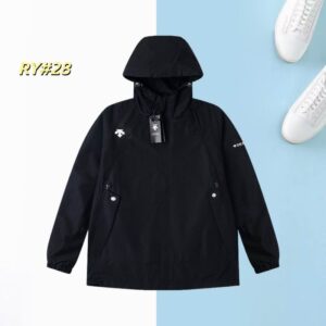 Front view of the Stealth Black Windbreaker Jacket in a matte finish.