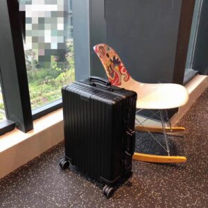 Rimowa Black Aluminum Classic Suitcase with spinner wheels