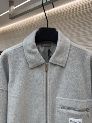 Dior Light Grey Fleece Overshirt - Image 2