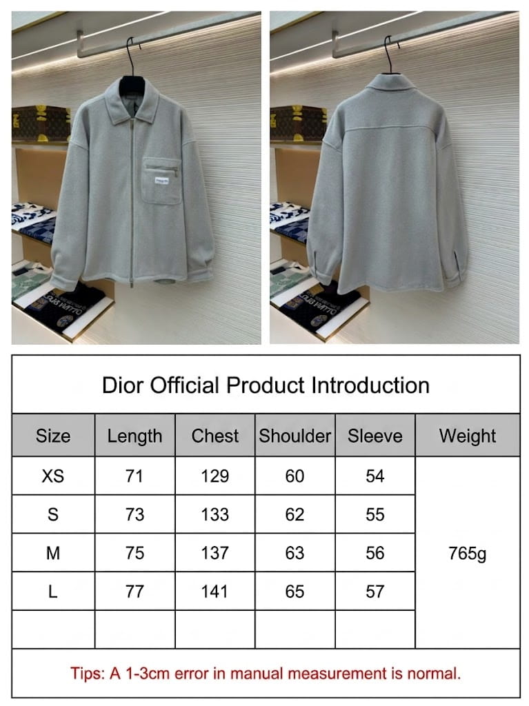 Dior Light Grey Fleece Overshirt - Image 5