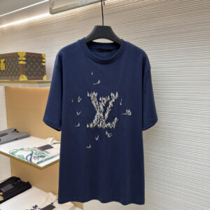 Louis Vuitton Navy Embroidered T-Shirt